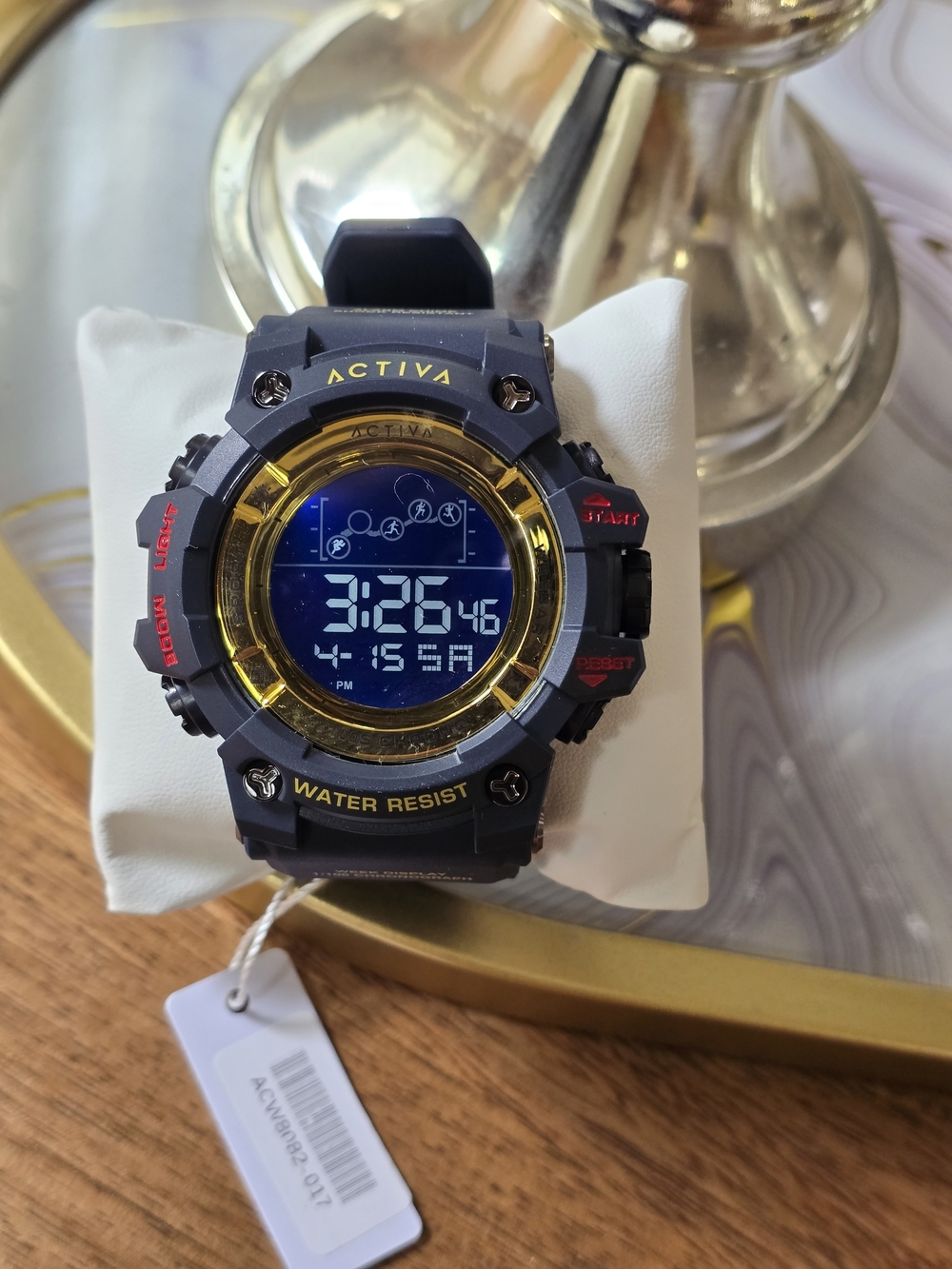Ativa Black and Gold Digital Sports Watch - Water Resistant